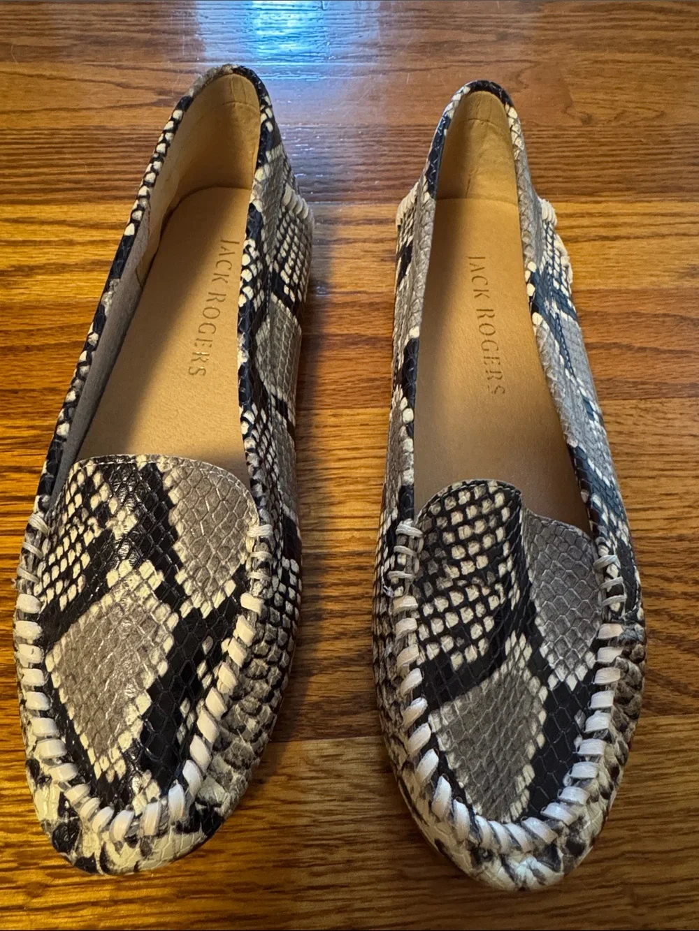 Jack Rogers Snake-Print Loafers
